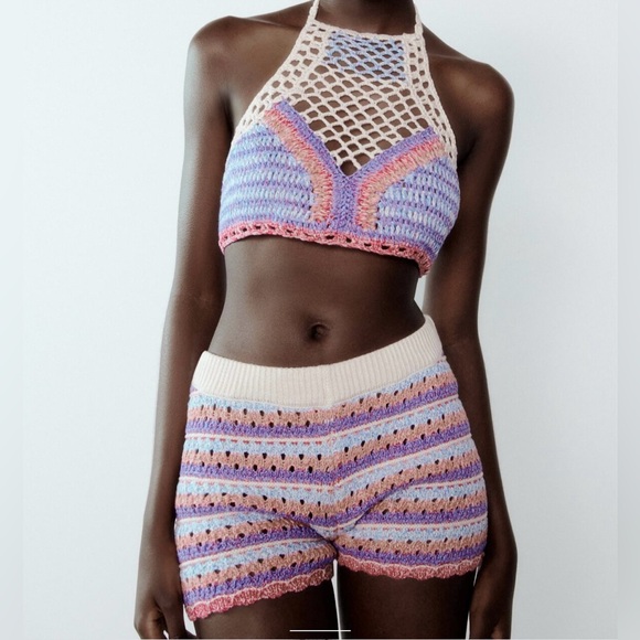 NWOT Zara crochet shorts size Large - Picture 1 of 5